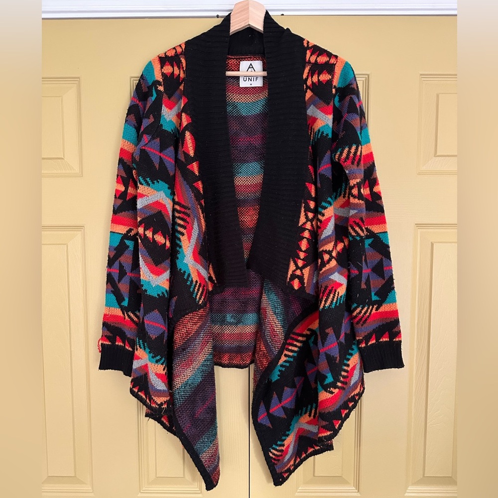 UNIF Asymmetrical Open Front Cardigan Sweater